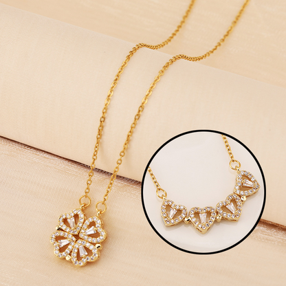 💎 Four-Leaf Clover & Heart Jewelry Set