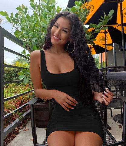 Women'S Casual Summer Sleeveless Mini Bodycon Tank Club Dress