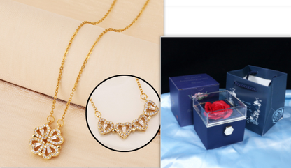 💎 Four-Leaf Clover & Heart Jewelry Set