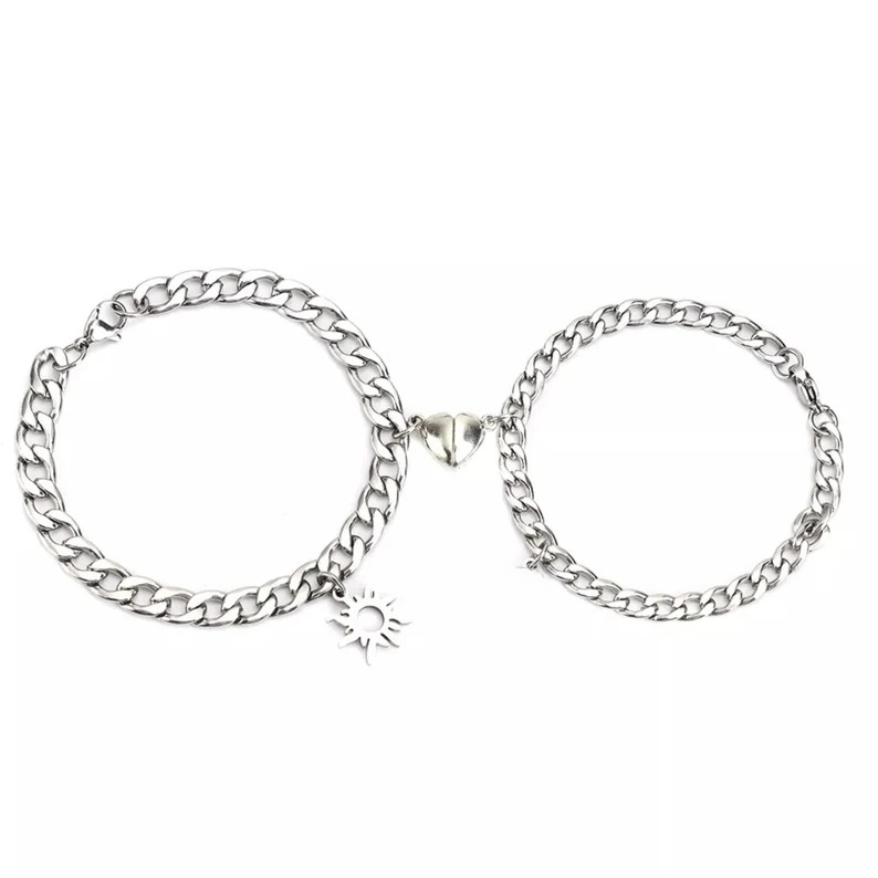 💎 Magnetic Heart Couples Bracelet Set