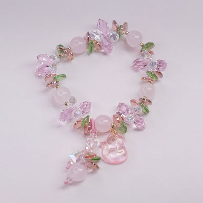 💎 Pink Crystal Heart Bracelet
