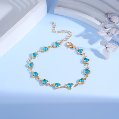 💎 Rainbow Heart Beaded Bracelet