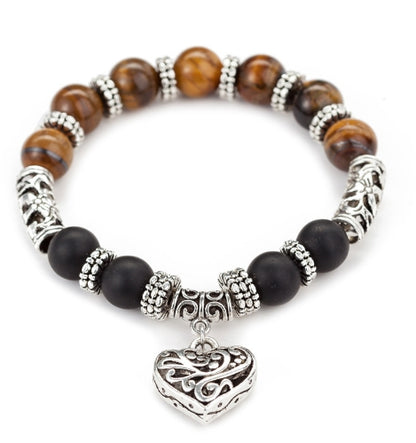 💎 Agate Stone Heart Bracelet