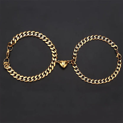 💎 Magnetic Heart Couples Bracelet Set