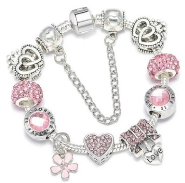 💎 Colorful Crystal Love Heart Bracelet