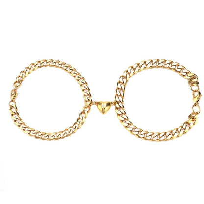 💎 Magnetic Heart Couples Bracelet Set
