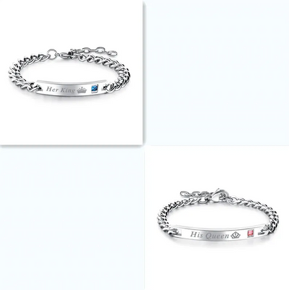 💎 Royal Heart & Crown Couples Bracelet