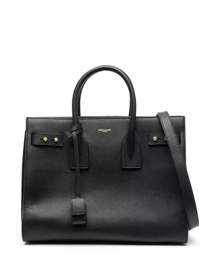Saint Laurent Sac De Jour Handbag in Black Calf Leather