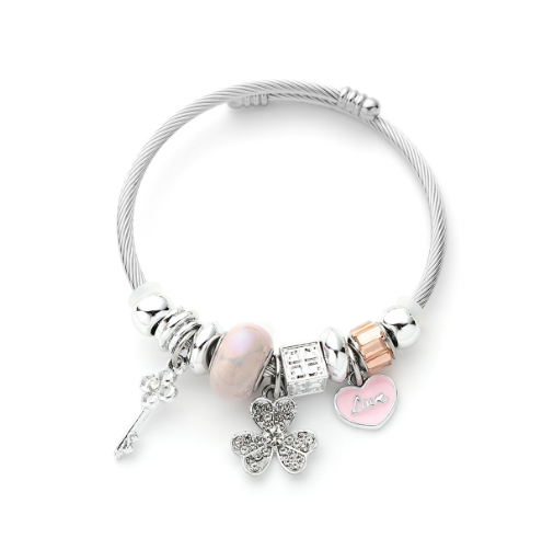💎 Crystal Charm Bangle Bracelet