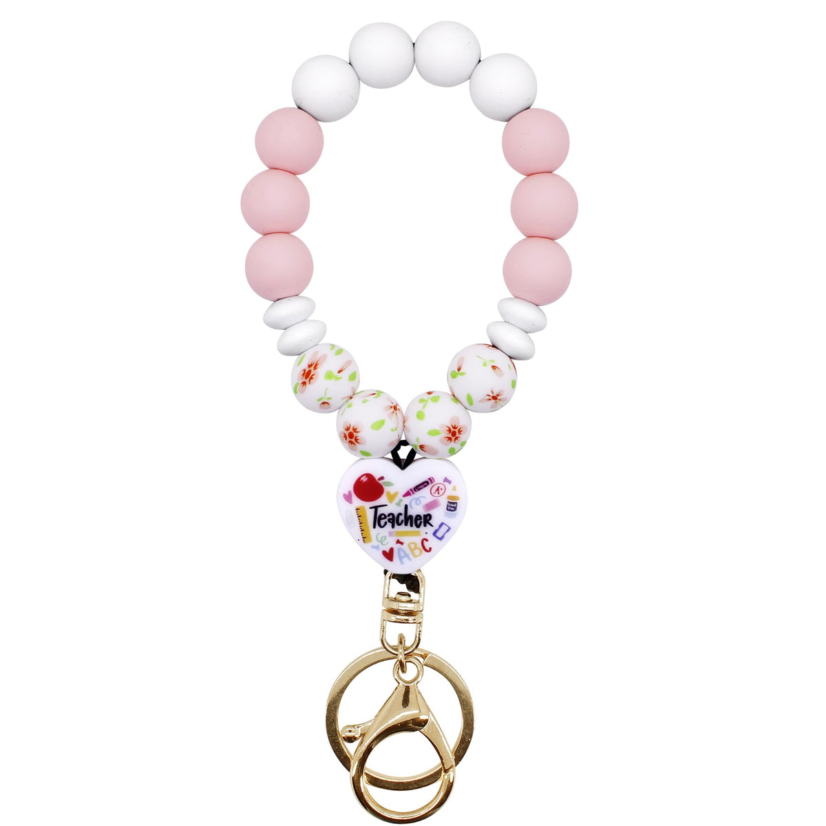 💎 Pink Beaded Wristlet Keychain