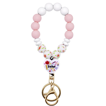 💎 Pink Beaded Wristlet Keychain