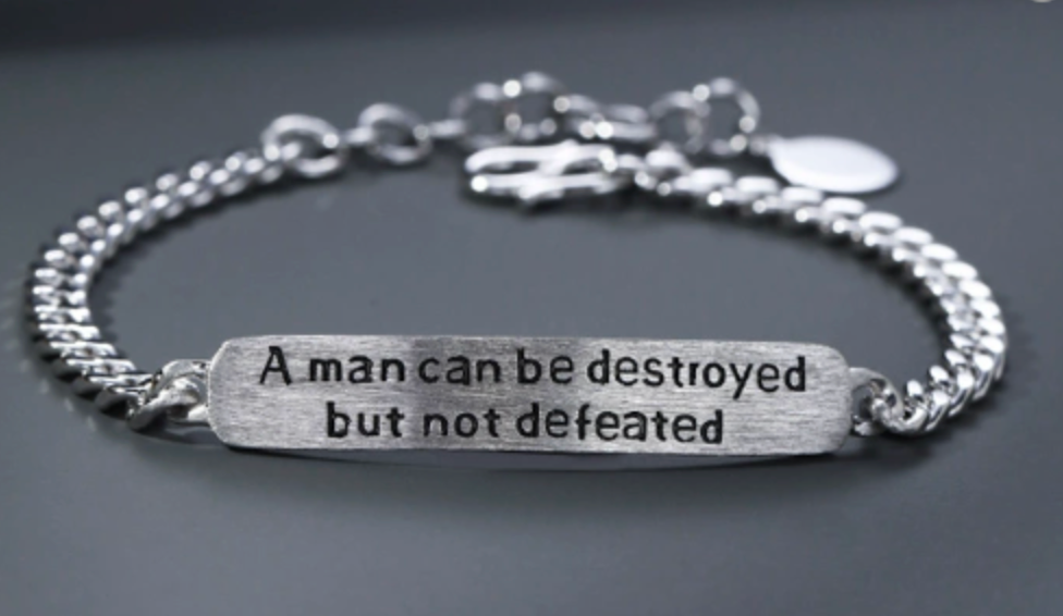 💎 Alti’s Shop Unbreakable Spirit Men’s Engraved Silver-Tone Bracelet
