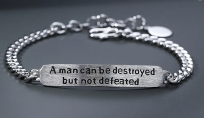 💎 Alti’s Shop Unbreakable Spirit Men’s Engraved Silver-Tone Bracelet