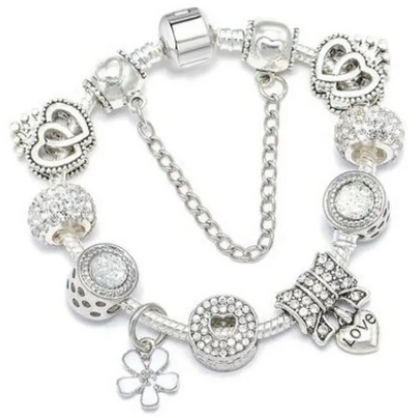 💎 Colorful Crystal Love Heart Bracelet