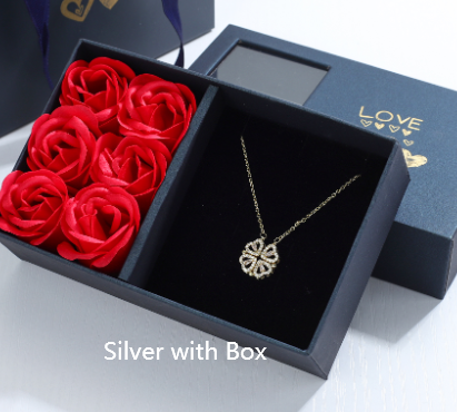 💎 Four-Leaf Clover & Heart Jewelry Set