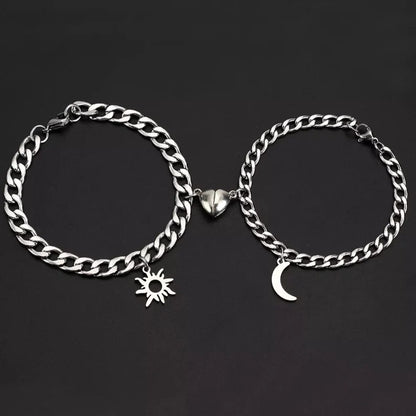 💎 Magnetic Heart Couples Bracelet Set