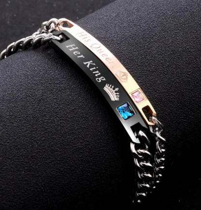 💎 Royal Heart & Crown Couples Bracelet