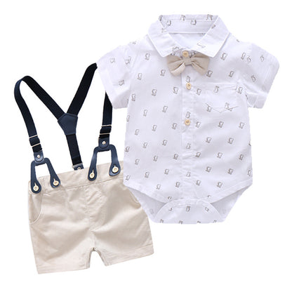 💎 Gentleman Outfit for Baby Boys with Suspender Shorts