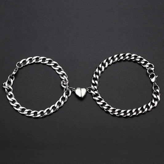 💎 Magnetic Heart Couples Bracelet Set