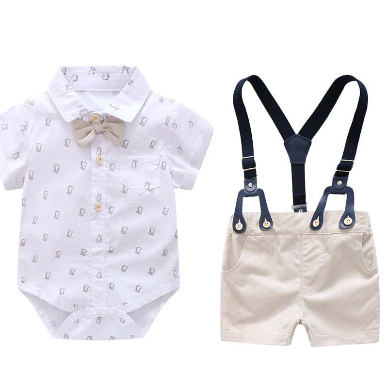 💎 Gentleman Outfit for Baby Boys with Suspender Shorts