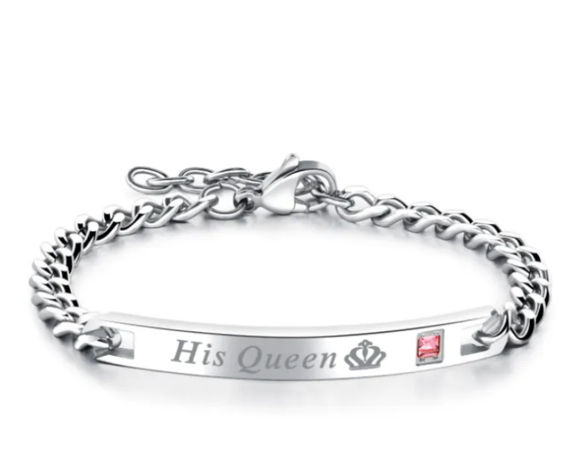 💎 Royal Heart & Crown Couples Bracelet