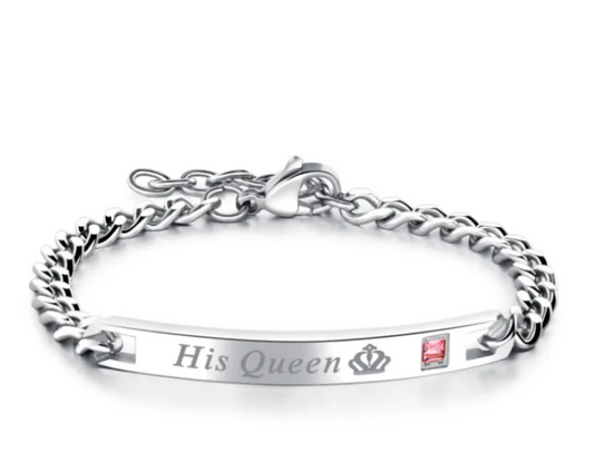 💎 Royal Heart & Crown Couples Bracelet