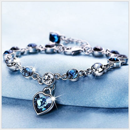 💎 Heart of the Ocean Austrian Crystal Heart Bracelet