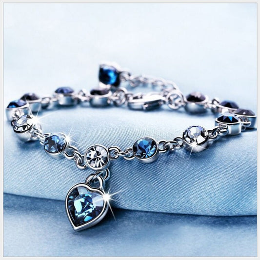 💎 Heart of the Ocean Austrian Crystal Heart Bracelet